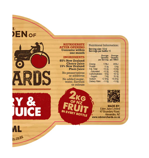 Eden Orchards Pure Juice Cherry Plum 750ml