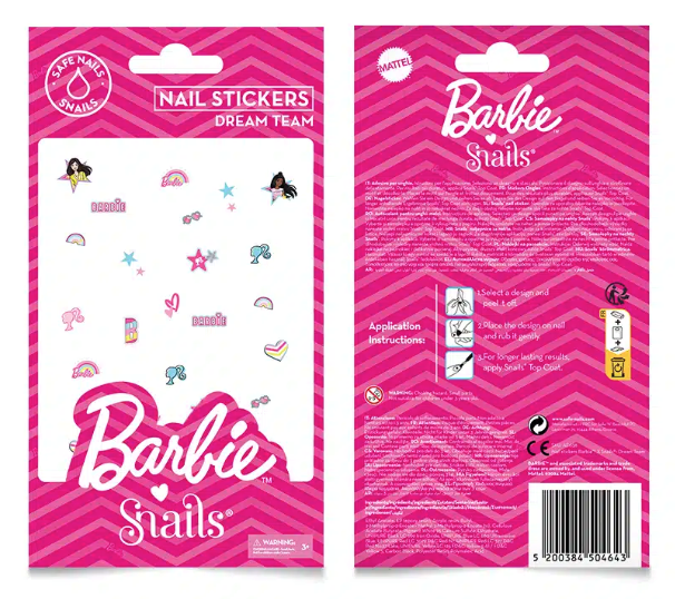 Snails Nail Stickers - Barbie