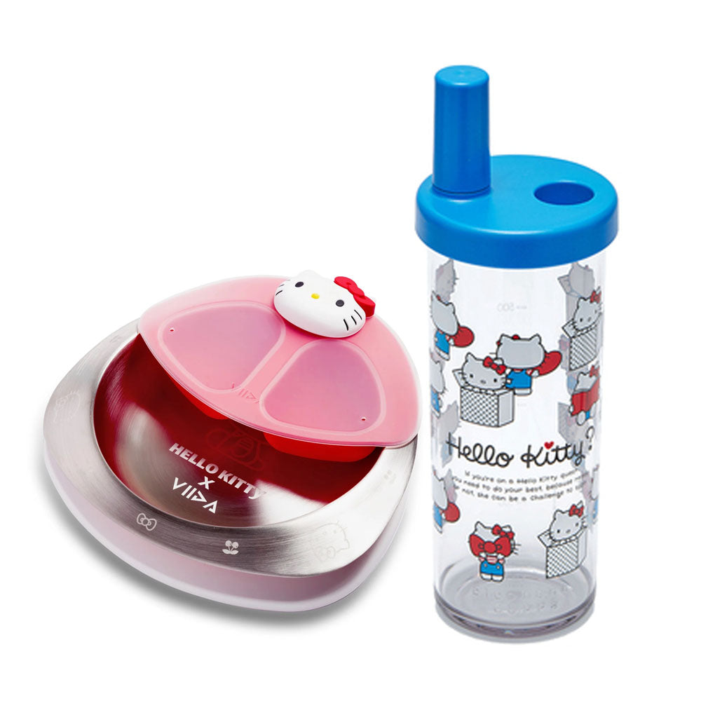 Hello Kitty VIIDA Steel Plate & Elephant Cuppa 720ml Bundle (Limited Ed.)