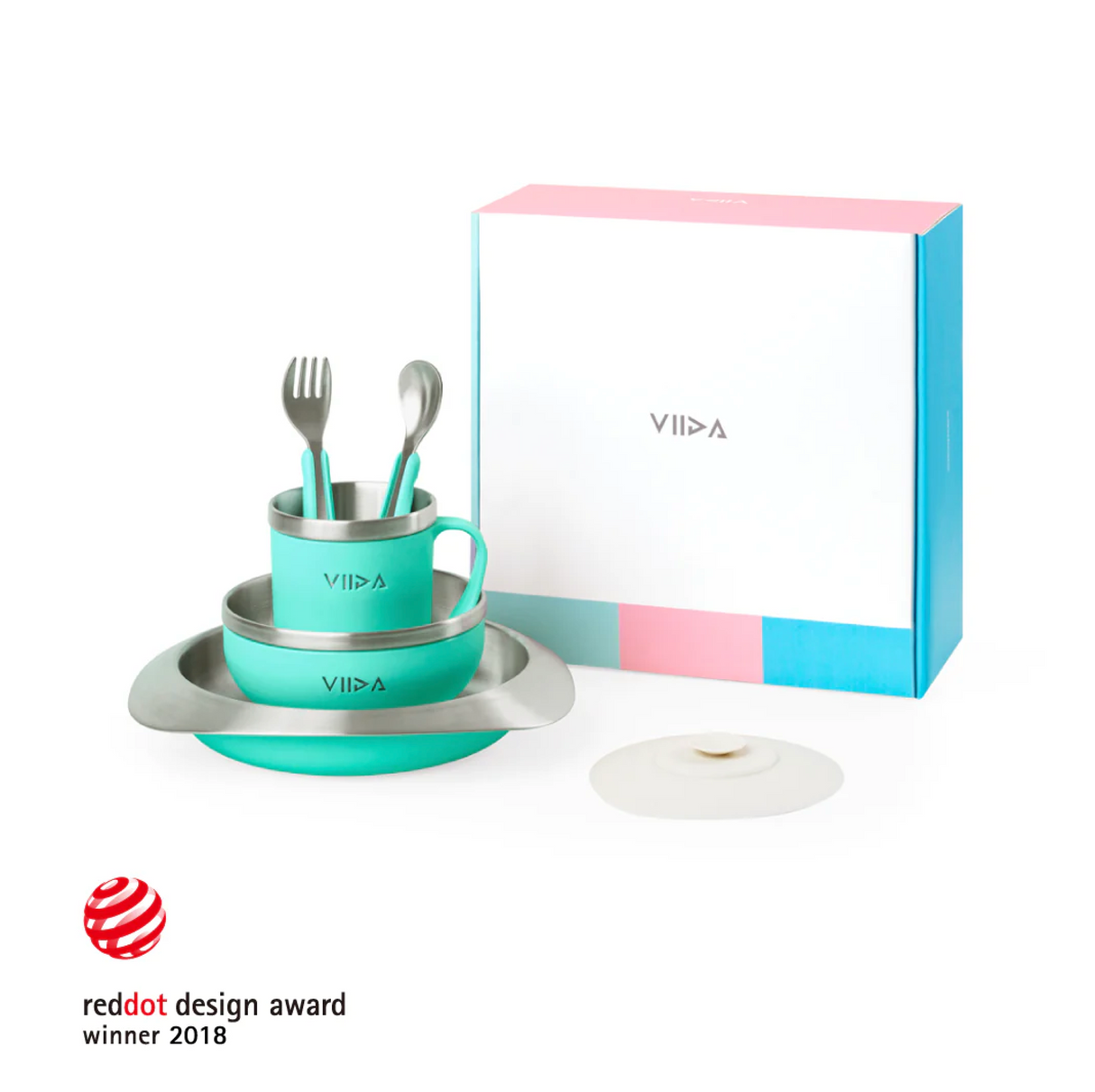 VIIDA - Souffle Stainless Steel Meal Set w Suction Pad