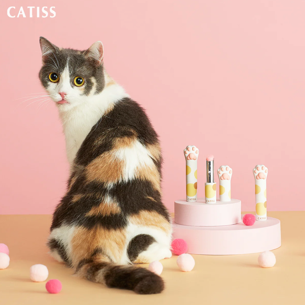 Catiss Calico Cat Paw Design Lip Balm - Pink Berry Awakening (Tinted)