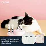 Catiss Tuxedo Cat Lip Balm (Original Hydration) & Refill Gift Bundle with FREE Moisturizing Mask x 2pcs