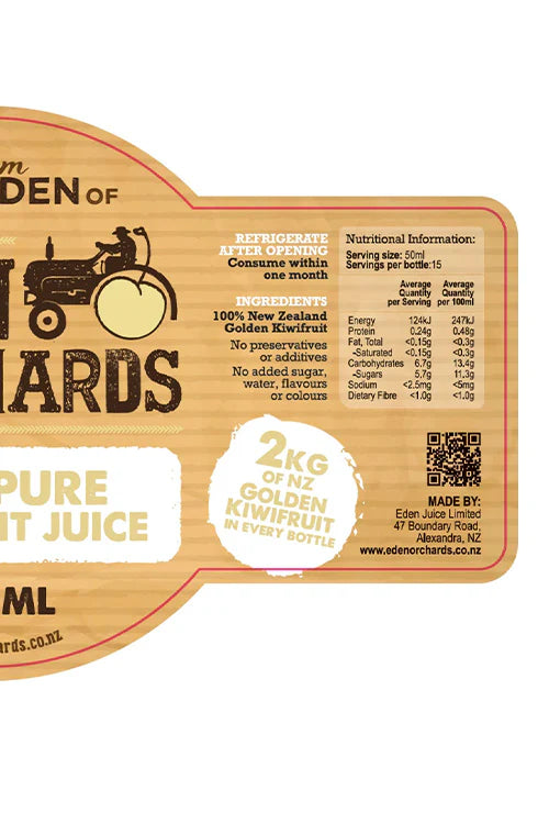 Eden Orchards Pure Juice Kiwifruit 750ml