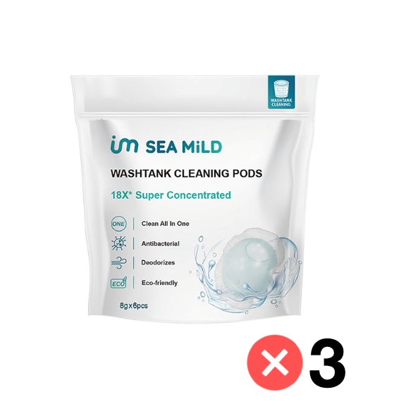 Sea Mild Eco-friendly Washing Machine Cleaner Pods (6 pcs) x 3 Packs Bundle