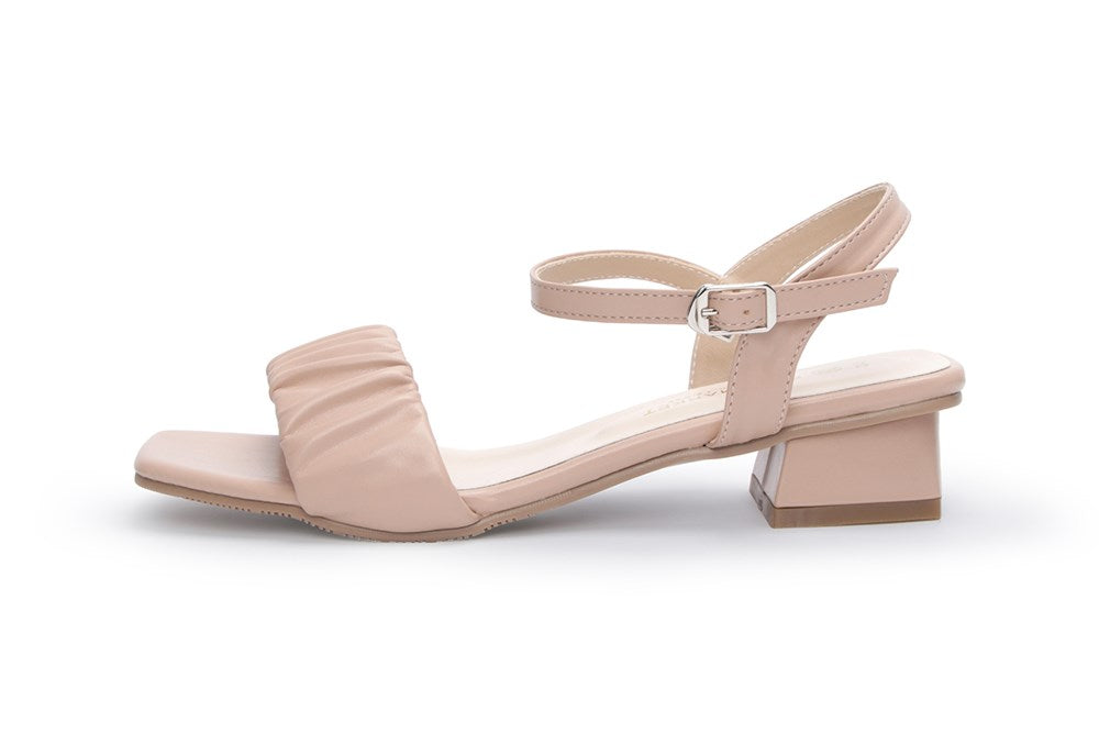 Fufa Elegant Low-Heel Sandals - Beige Shoes