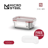 JIA - Microwave Safe Stainless Steel Food Container with FREE Silicon Lids