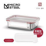 JIA - Microwave Safe Stainless Steel Food Container with FREE Silicon Lids