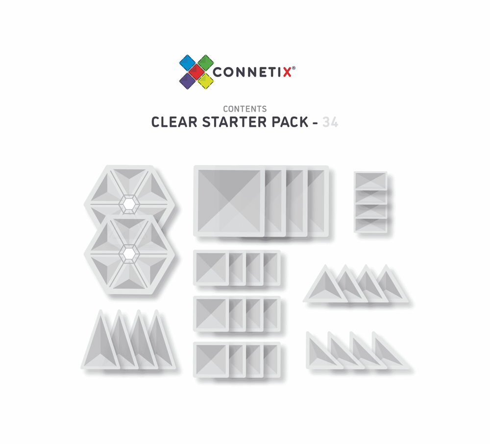Connetix 34 pcs Clear Pack