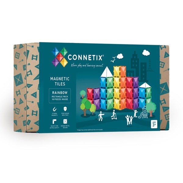 Connetix 18 pc Rainbow Rectangle Pack