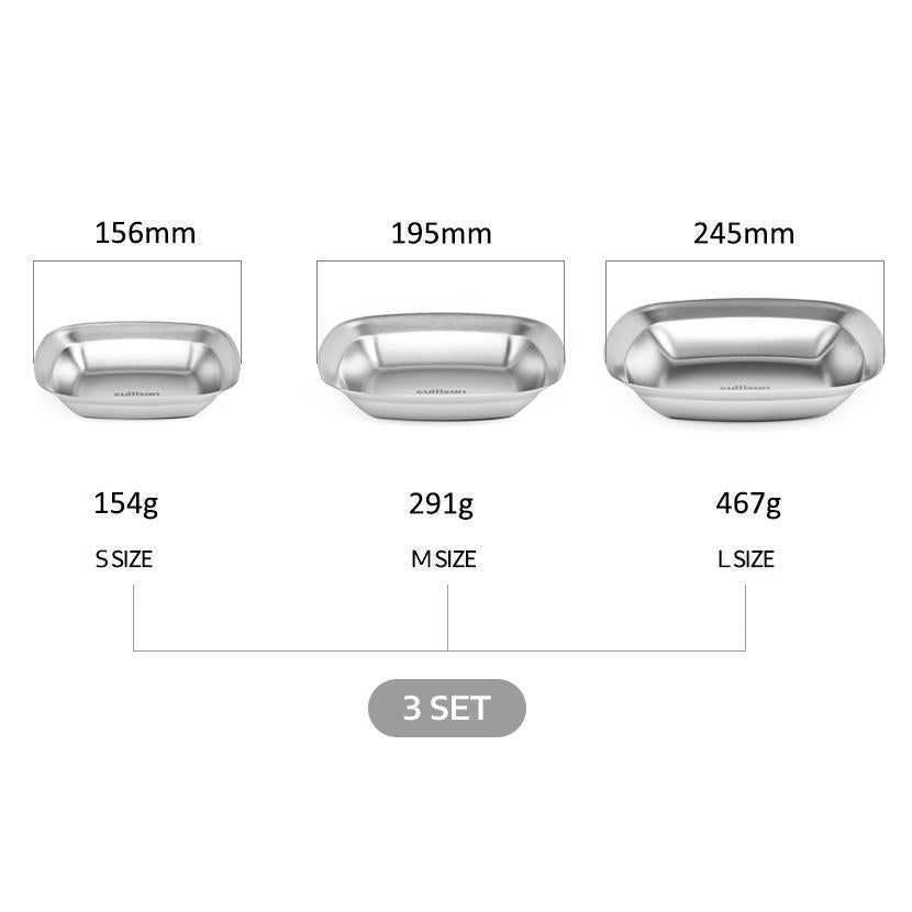 Cuitisan- Rectangle plate 3pc set