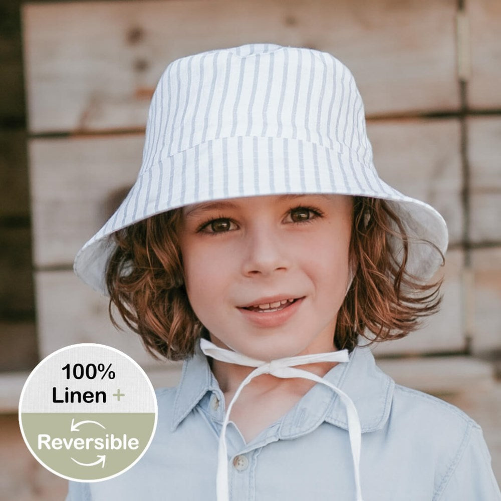 Bedhead Explorer' Kids Reversible Classic Bucket Hat - Finley / Blanc