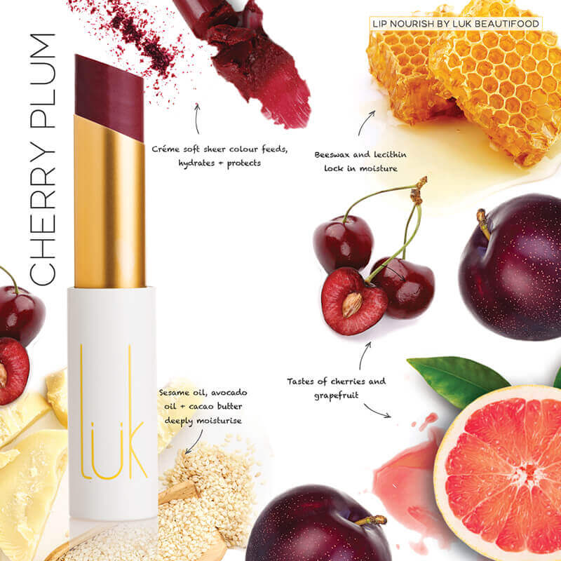 Lük beautifood Lip Nourish Cherry Plum Natural Lipstick