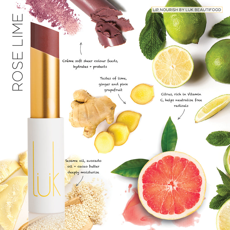 Lük beautifood Lip Nourish Rose Lime Natural Lipstick