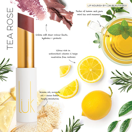 Lük beautifood Lip Nourish Tea Rose Natural Lipstick