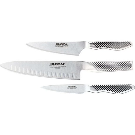 Global - 3 Piece Kitchen Knife Set 3Pc  (Made in Japan)